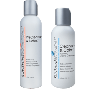 Sunshine Botanical's PreCleanse & Detox and Cleanse & Calm facial cleanser - botanical skincare with natural ingredients